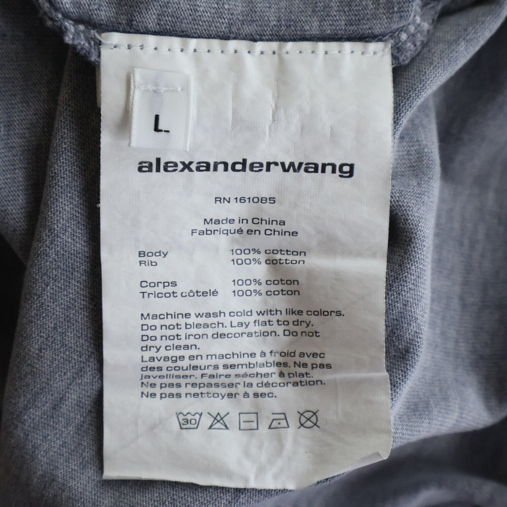 ALEXANDER WANG(アレキサンダーワン) Emboss T-Shirt エンボスロゴ 半袖Tシャツ グレー