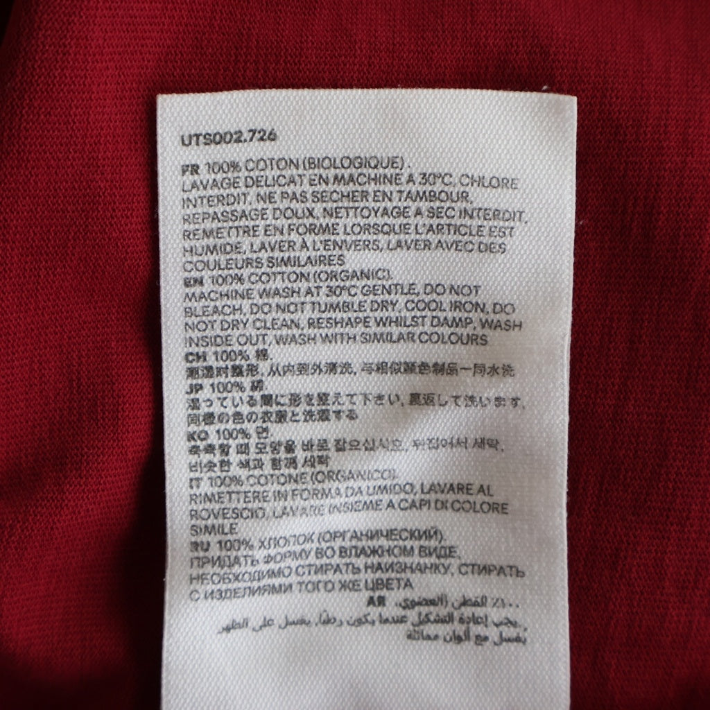 AMI Alexandre Mattiussi(アミアレクサンドルマテュッシ) T-Shirt ハートロゴ刺繍 半袖Tシャツ レッド UTS002.726