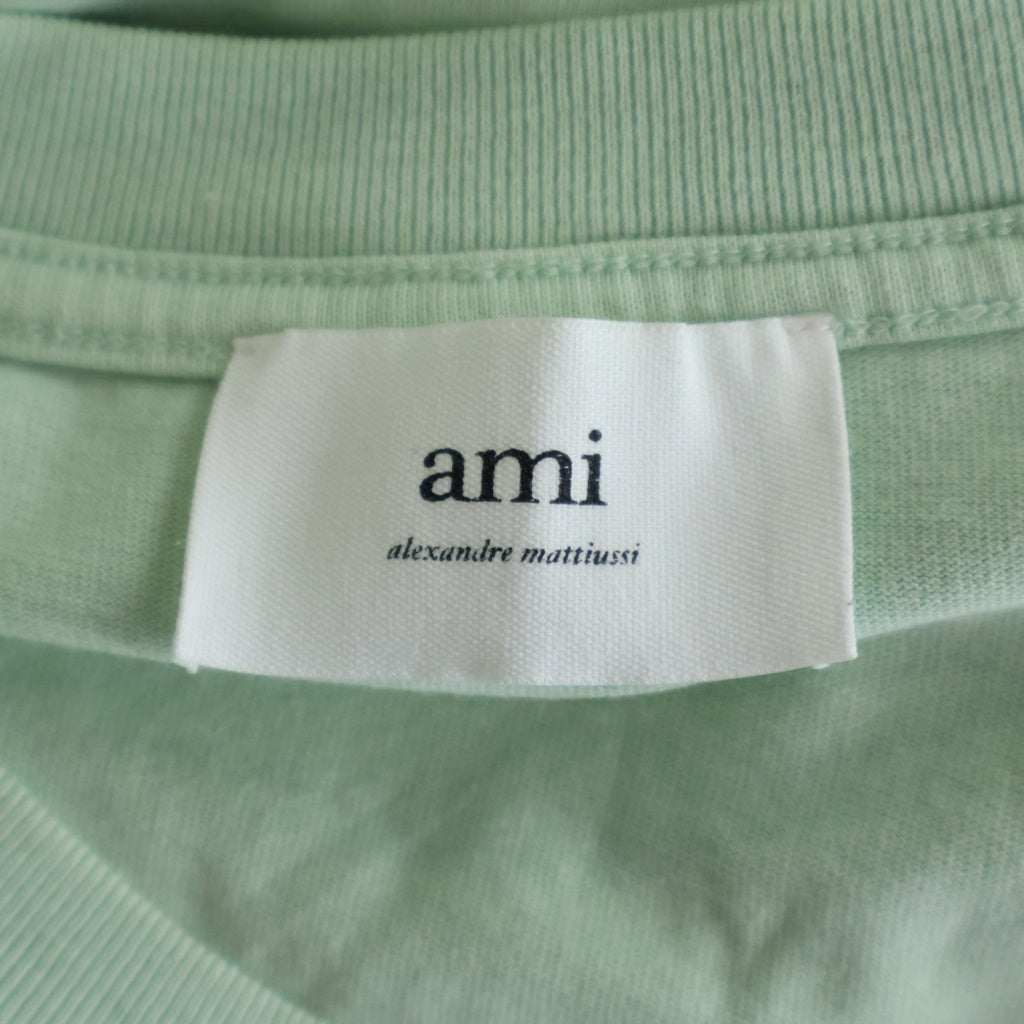 AMI Alexandre Mattiussi(アミアレクサンドルマテュッシ) T-Shirt ハートロゴ刺繍 半袖Tシャツ グリーン E22UTS002.726