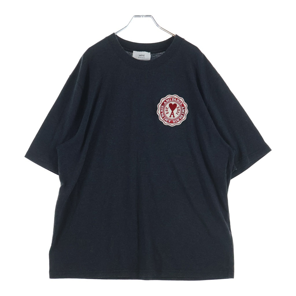 AMI Alexandre Mattiussi(アミアレクサンドルマテュッシ) T-Shirt ロゴ刺繍 半袖Tシャツ グレー UTS011.717