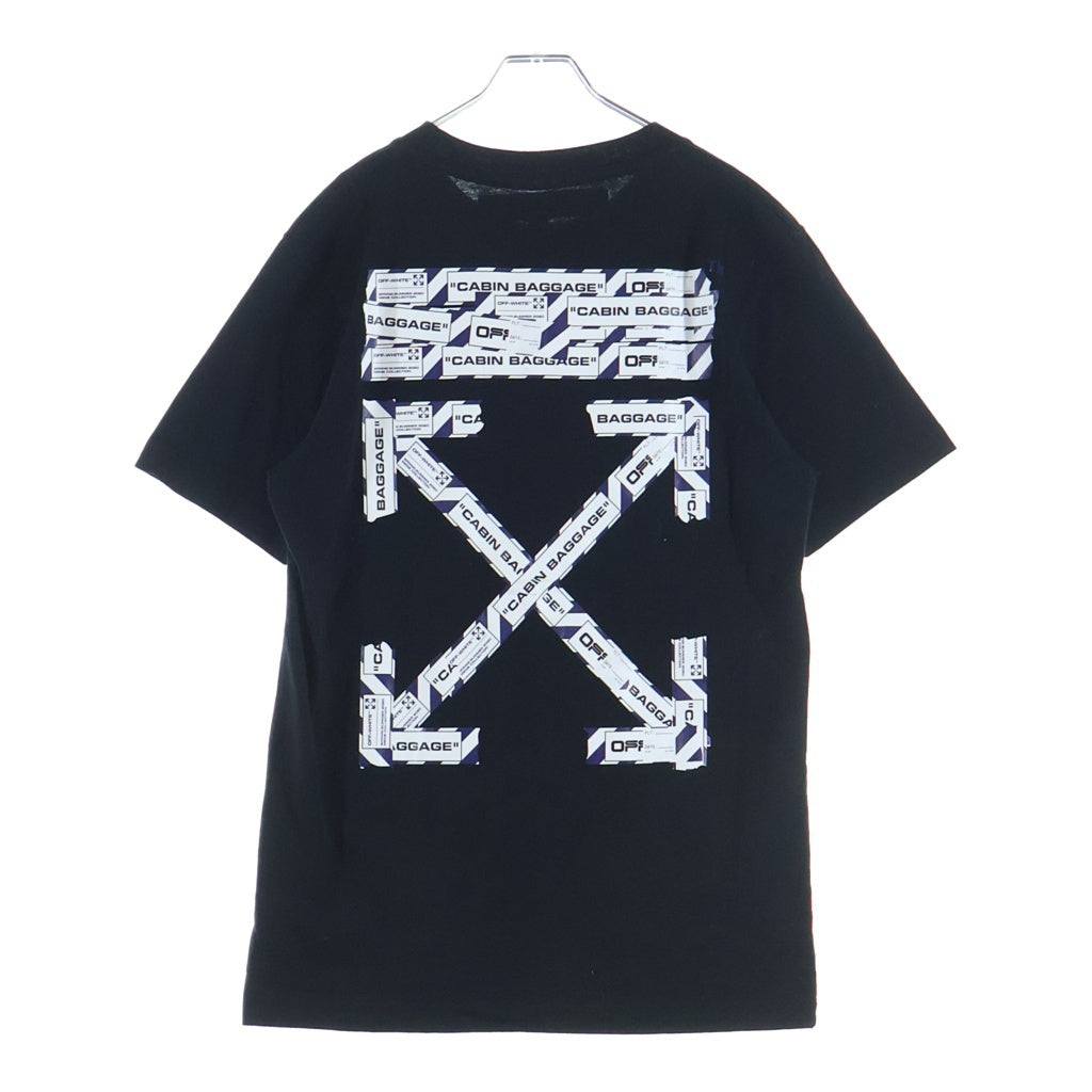 OFF-WHITE(オフホワイト) 20SS Slim Fit Airport Tape Print T-Shirt 半袖Tシャツ ブラック OMAA027S20185003