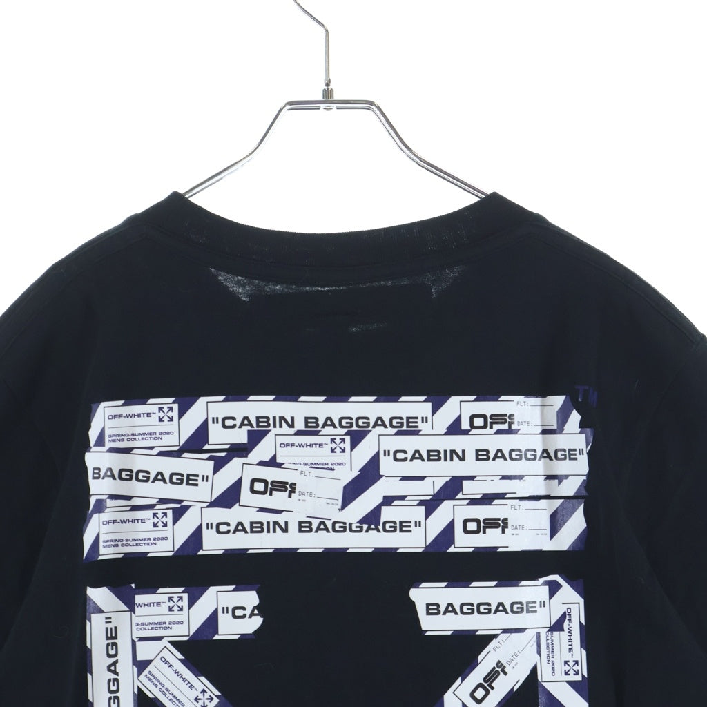 OFF-WHITE(オフホワイト) 20SS Slim Fit Airport Tape Print T-Shirt 半袖Tシャツ ブラック OMAA027S20185003