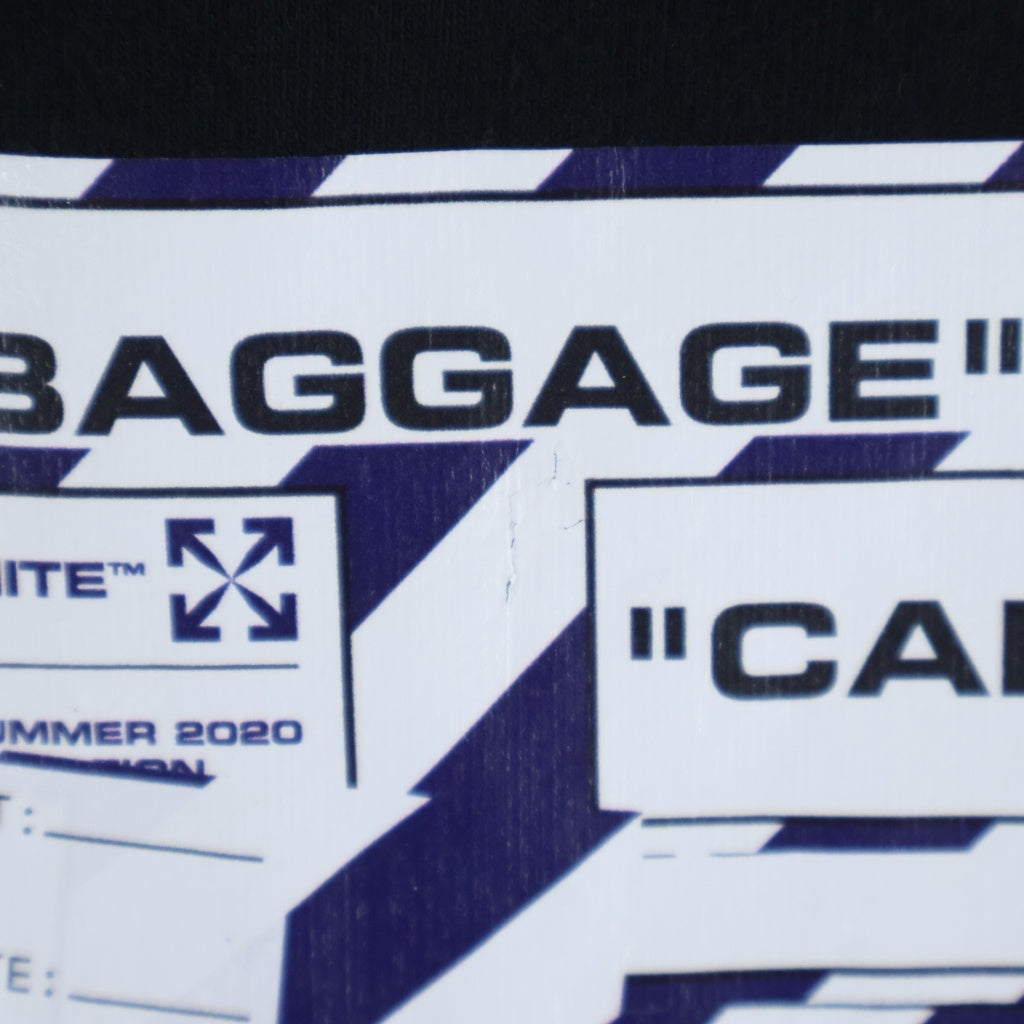 OFF-WHITE(オフホワイト) 20SS Slim Fit Airport Tape Print T-Shirt 半袖Tシャツ ブラック OMAA027S20185003