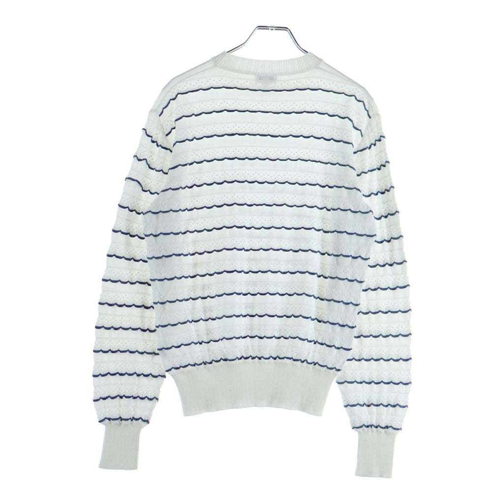 CHANEL(シャネル) ボーダーニットシャツ 長袖ニットトレーナー ホワイト レディース P60469