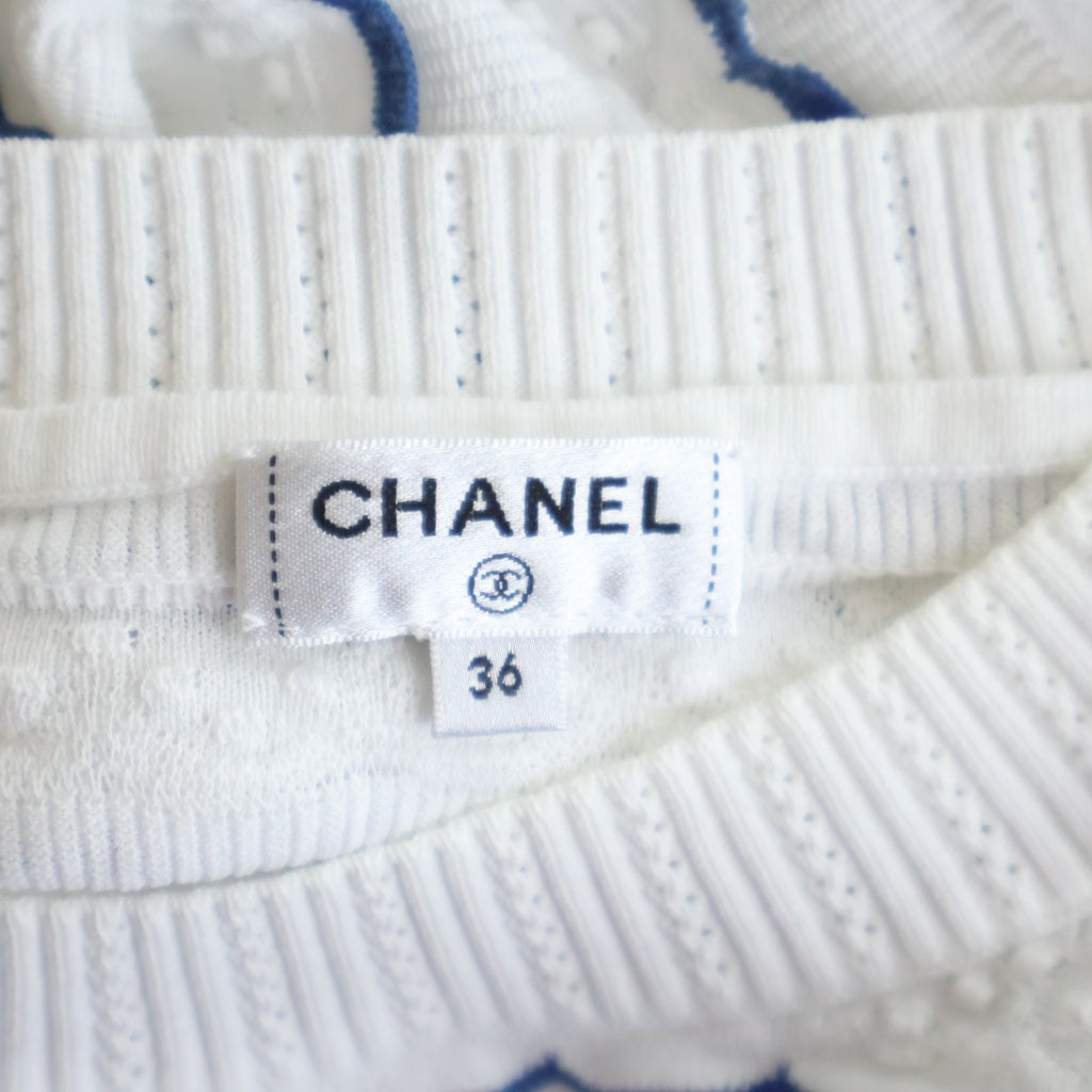 CHANEL(シャネル) ボーダーニットシャツ 長袖ニットトレーナー