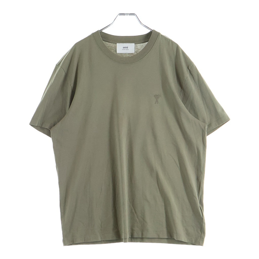 AMI Alexandre Mattiussi(アミアレクサンドルマテュッシ) T-Shirt ロゴ刺繍 半袖Tシャツ ベージュ UTS003.724