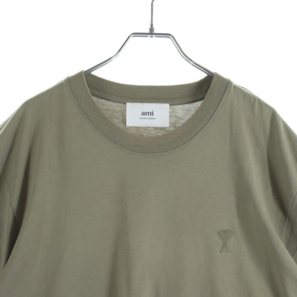 AMI Alexandre Mattiussi(アミアレクサンドルマテュッシ) T-Shirt ロゴ刺繍 半袖Tシャツ ベージュ UTS003.724