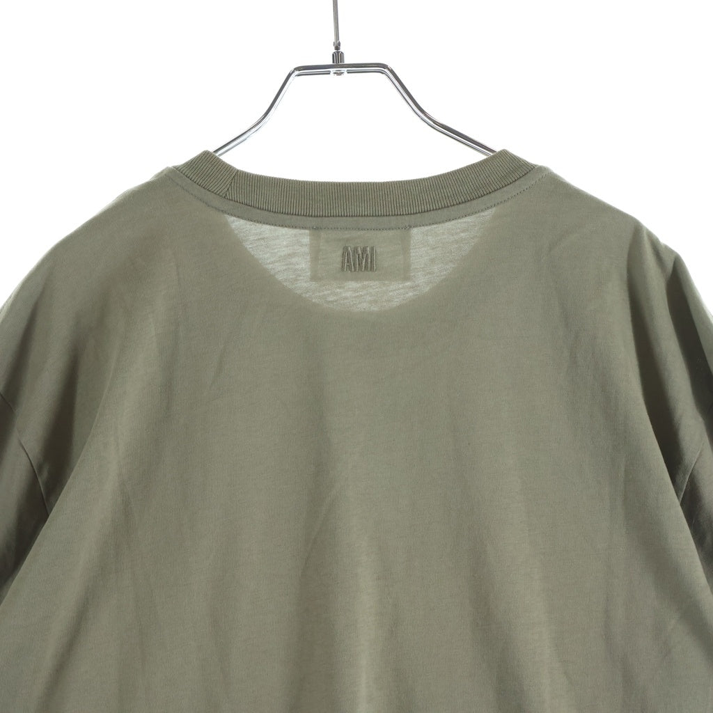 AMI Alexandre Mattiussi(アミアレクサンドルマテュッシ) T-Shirt ロゴ刺繍 半袖Tシャツ ベージュ UTS003.724