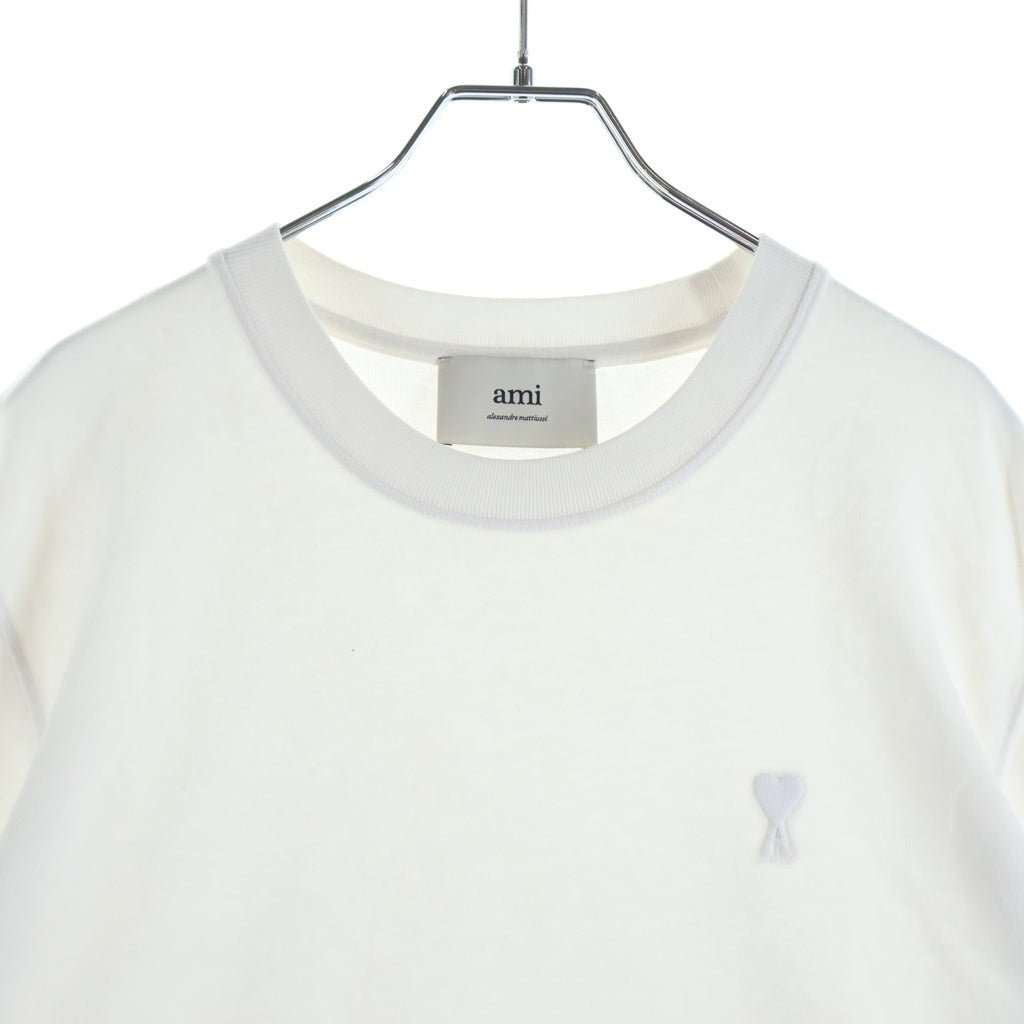 AMI Alexandre Mattiussi(アミアレクサンドルマテュッシ) T-Shirt ハートロゴ刺繍 半袖Tシャツ ホワイト UTS360.701