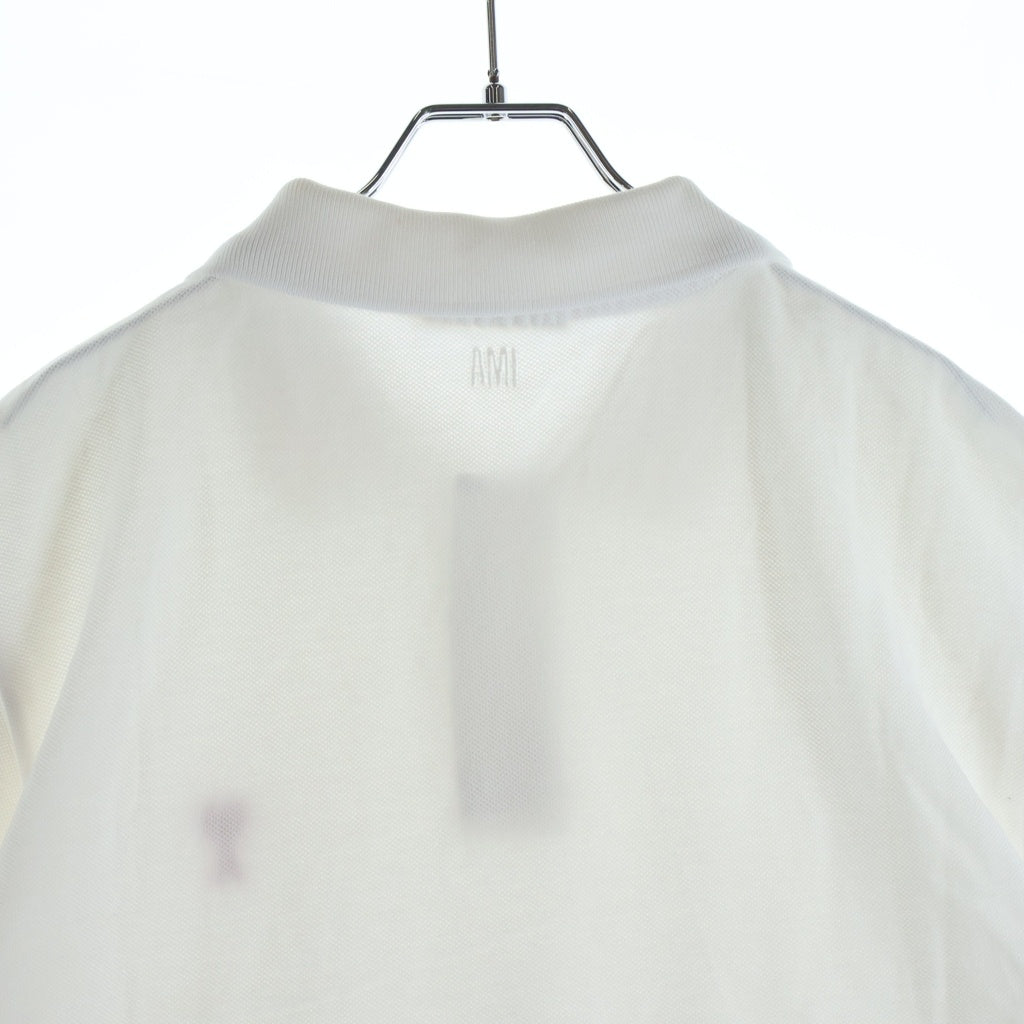 AMI Alexandre Mattiussi(アミアレクサンドルマテュッシ) Polo Shirt ハートロゴ刺繍 半袖ポロシャツ ホワイト BFHJ207.760