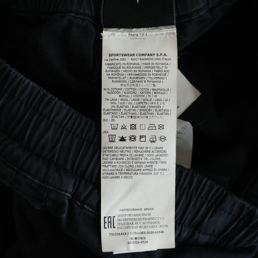 STONE ISLAND(ストーンアイランド) RE-T Cargo Pants ロゴワッペン カーゴパンツ ブラック 731531414