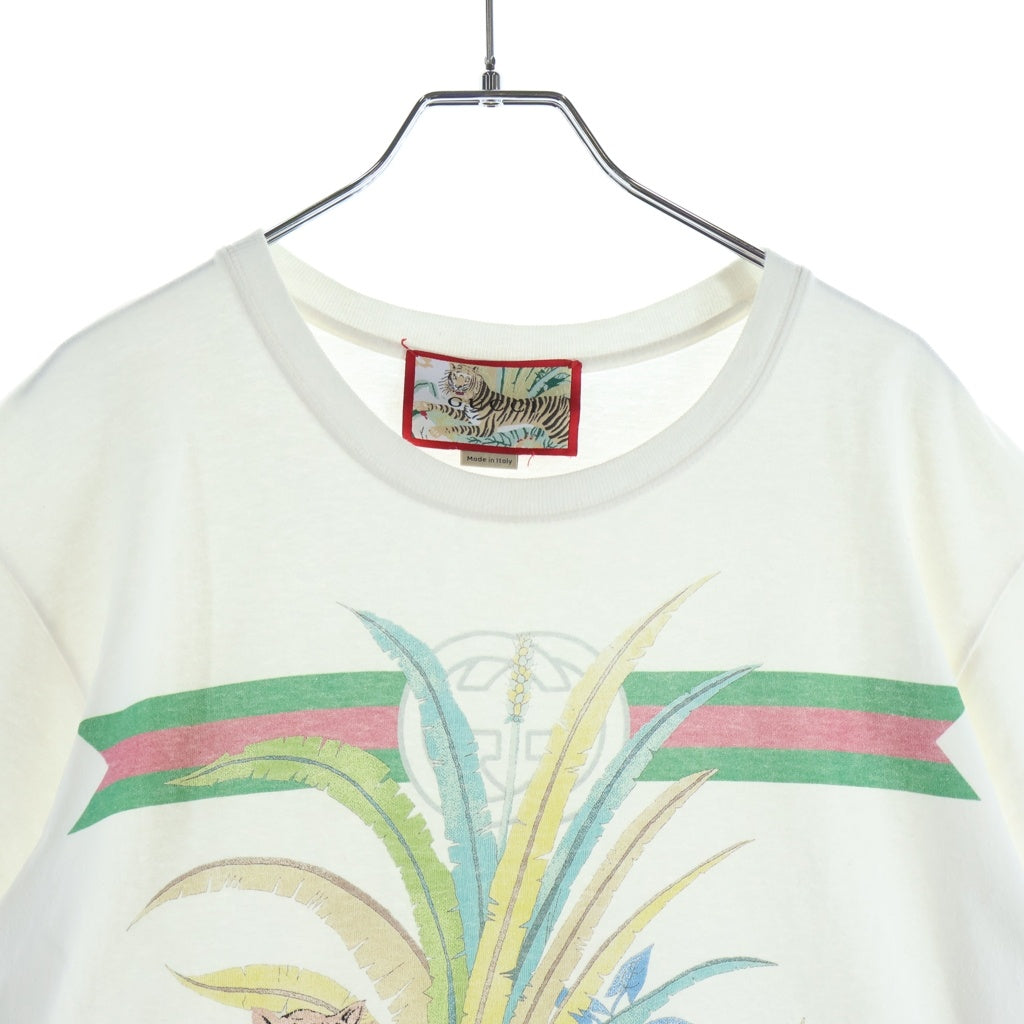 GUCCI(グッチ) 22SS Tiger T-Shirt タイガープリント 半袖Tシャツ ホワイト 548334 XJD3W