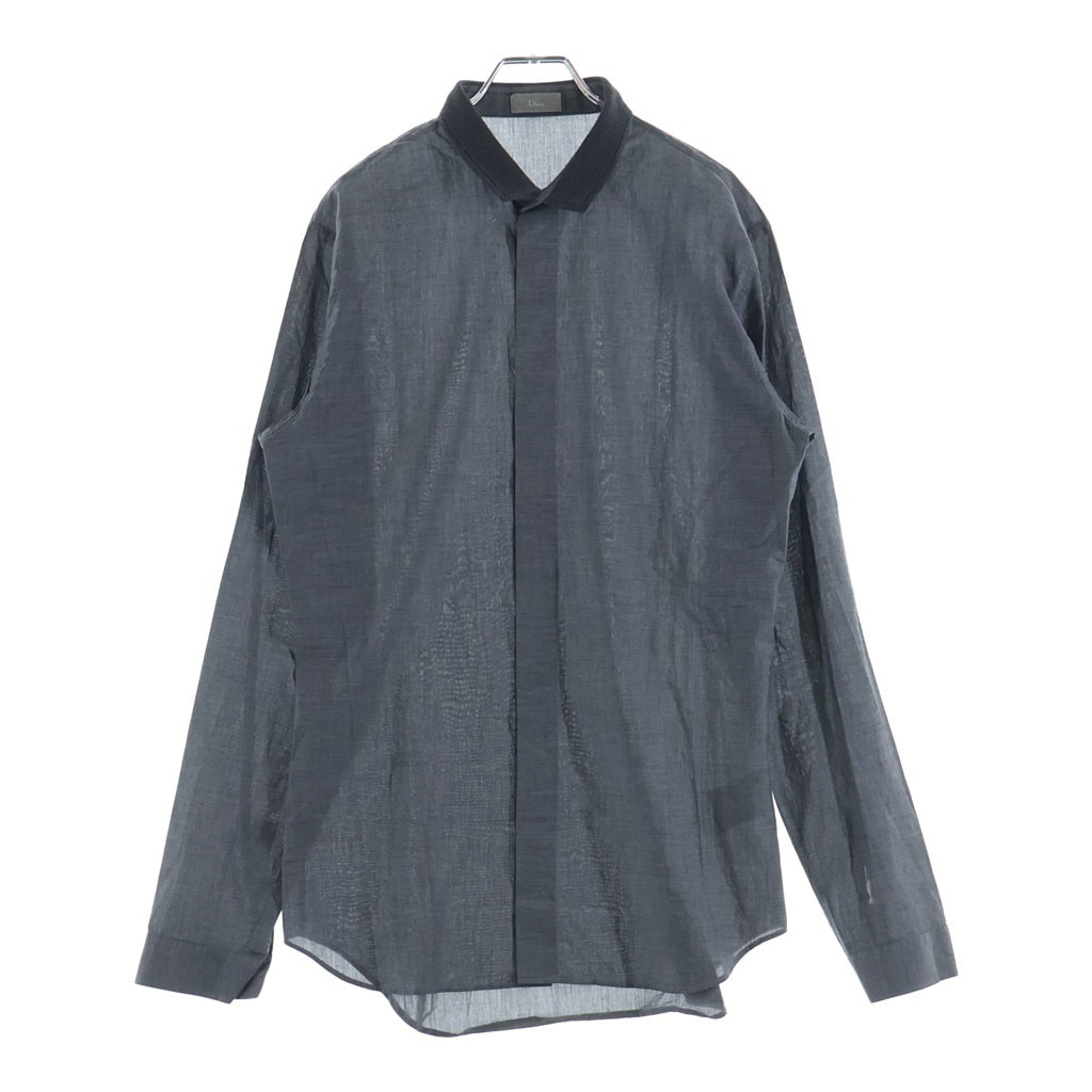 Dior HOMME(ディオールオム) 11AW カラー切替 長袖比翼シャツ グレー 133C549Z1844