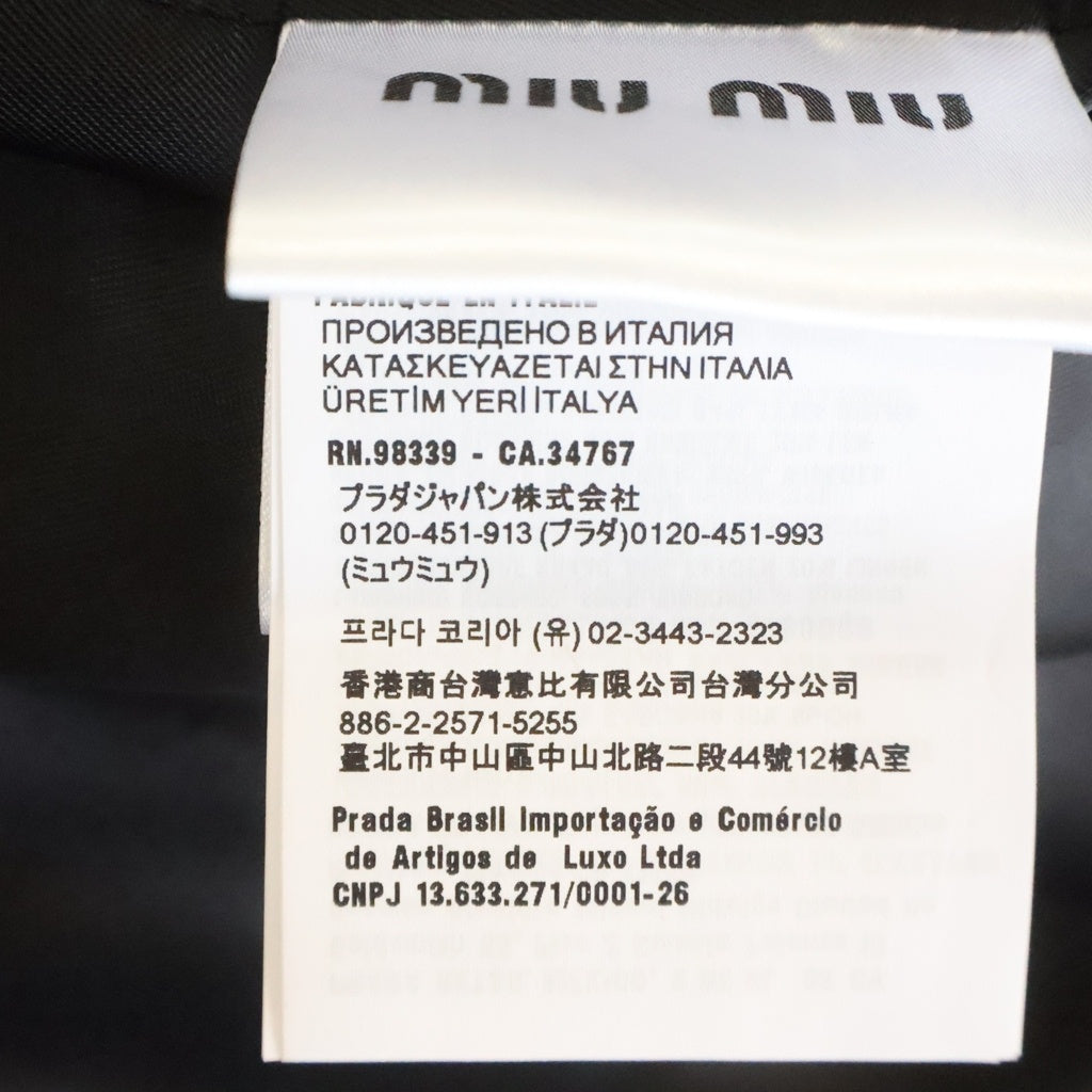 miumiu(ミュウミュウ) レースドッキング ナッパレザージャケット MPW024 S000 1966 ブラック レディース