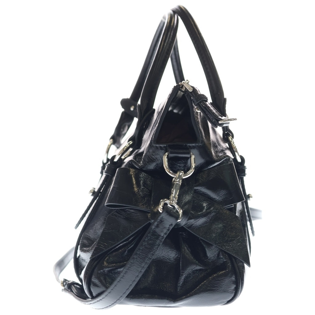 miumiu(ミュウミュウ) エンボスロゴ レザーショルダーバッグ 5BA331 ブラック レディース
