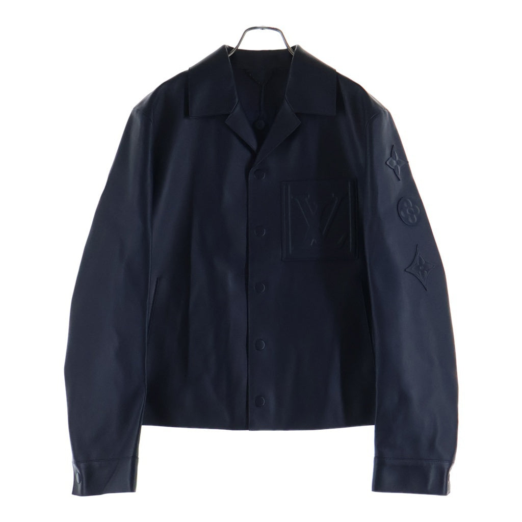 LOUIS VUITTON(ルイヴィトン) 3D ディテール シックレザー ジャケット ネイビー RM242MH TV8 HRL27W