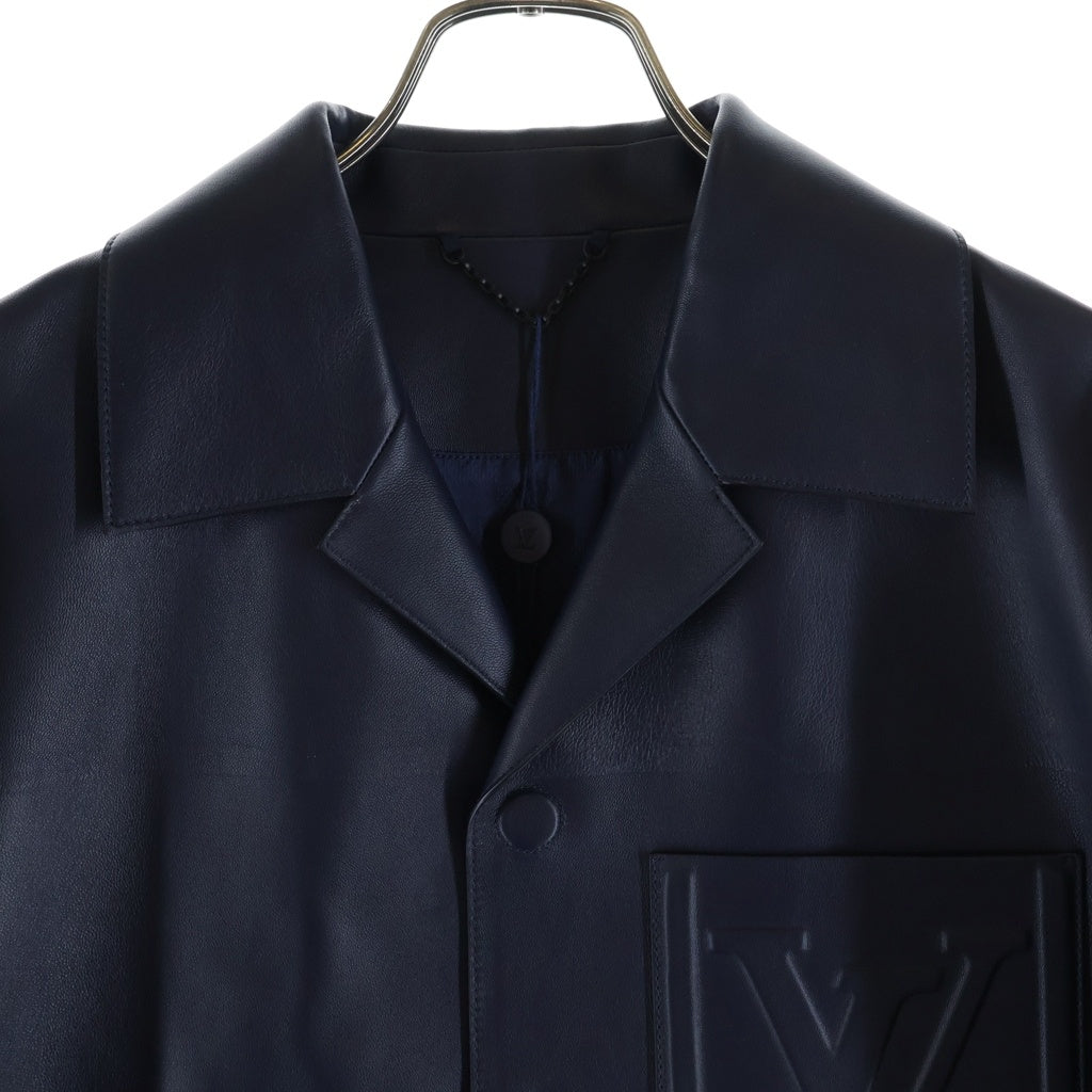 LOUIS VUITTON(ルイヴィトン) 3D ディテール シックレザー ジャケット ネイビー RM242MH TV8 HRL27W