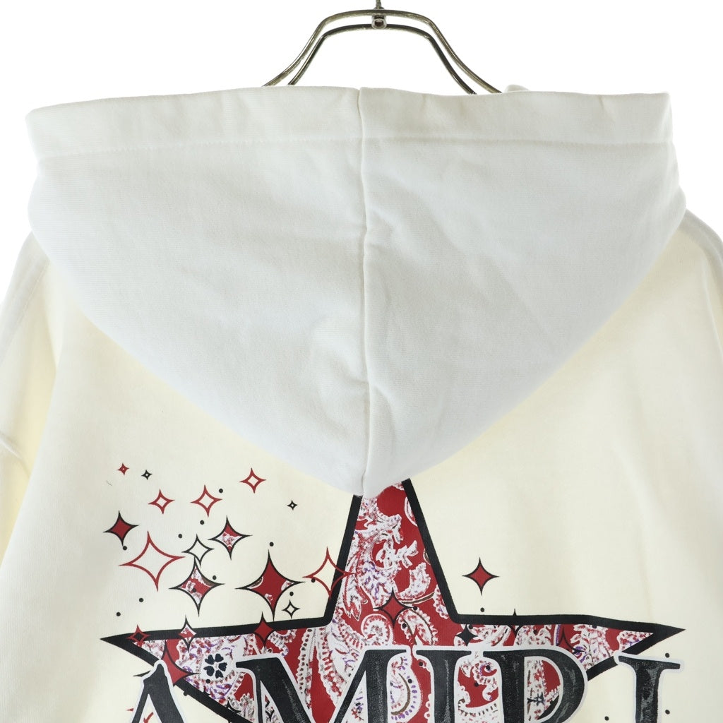 AMIRI(アミリ) ペイズリースタープリント プルオーバーフーディー パーカー ホワイト