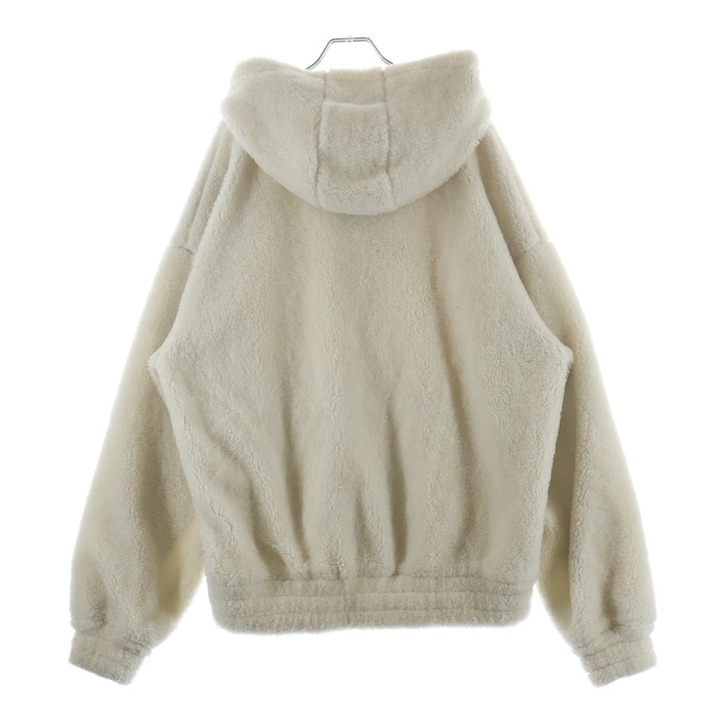 GUCCI(グッチ) Ivory Teddy Sweatshirt 795146 XJGRM ロゴ刺繍 プルオーバーフリースパーカー フーディ アイボリー