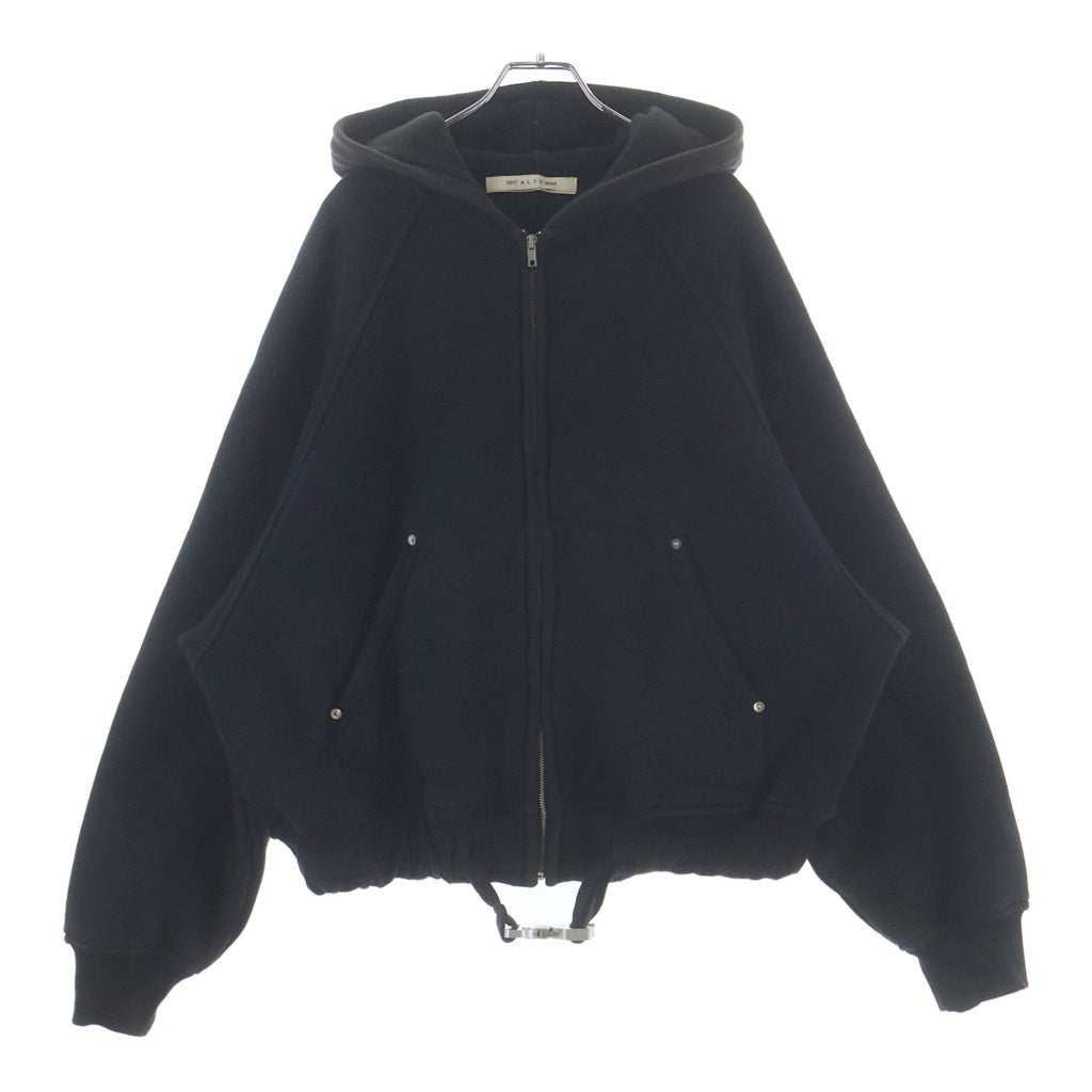 1017 ALYX 9SM(アリクス) Belted Buckle Zip Hoodie ベルテッド バックル ジップアップフーディーパーカー ブラック
