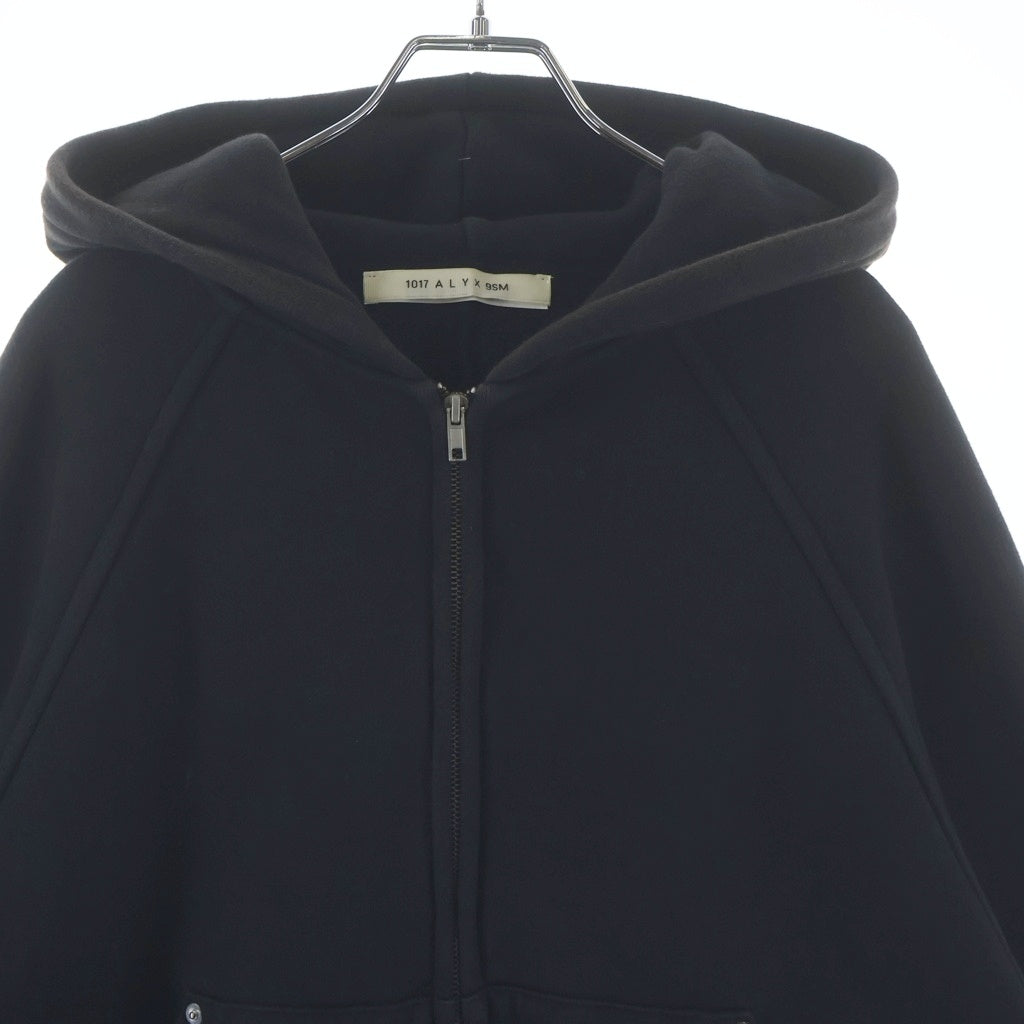 1017 ALYX 9SM(アリクス) Belted Buckle Zip Hoodie ベルテッド バックル ジップアップフーディーパーカー ブラック