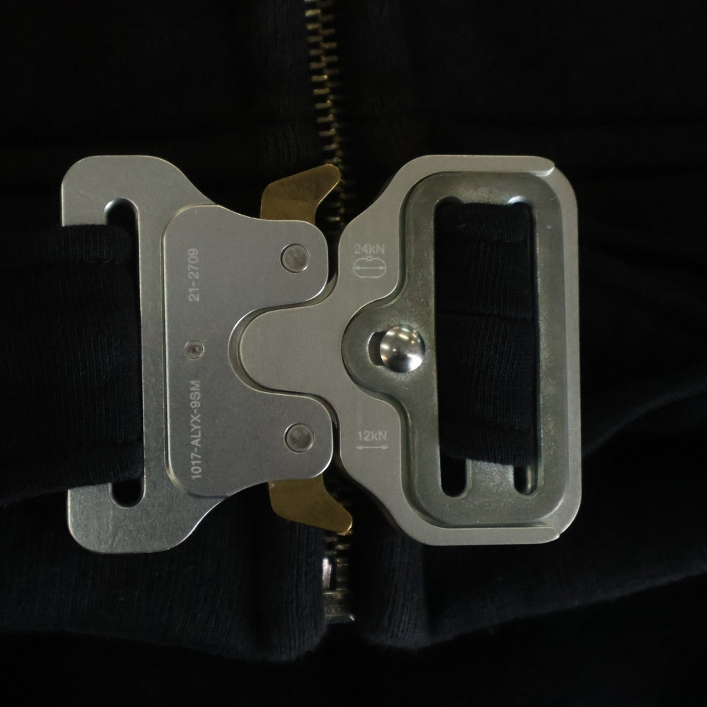 1017 ALYX 9SM(アリクス) Belted Buckle Zip Hoodie ベルテッド バックル ジップアップフーディーパーカー ブラック