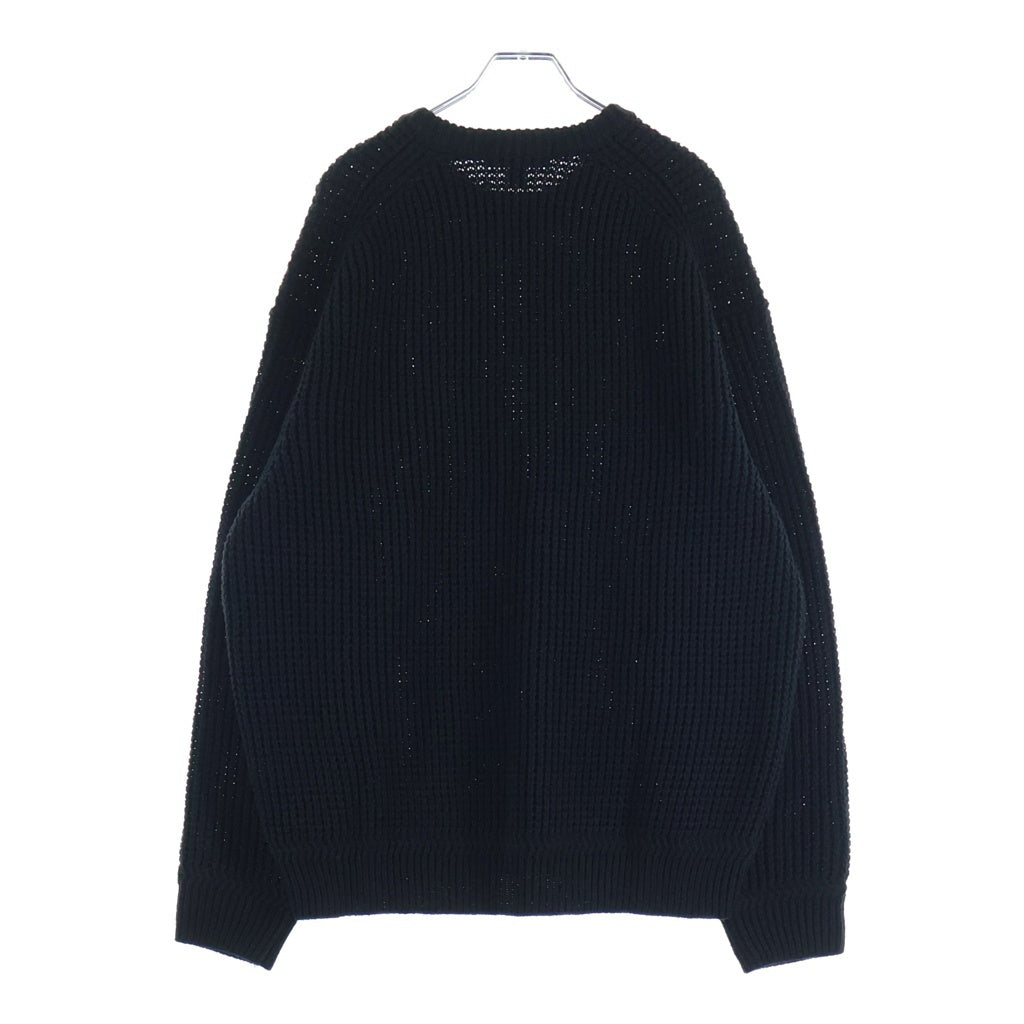 SUPREME(シュプリーム) 26SS Waffle Small Box Sweater Black スモールボックスロゴ クルーネック ワッフルニットセーター ブラック