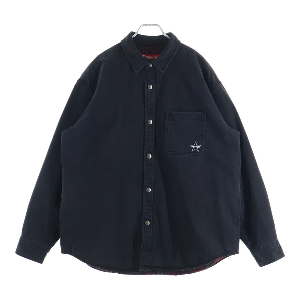 SUPREME(シュプリーム) 25AW Quilted Lined Denim Snap Shirt Black 裏地キルティング 長袖デニムシャツ ブラック