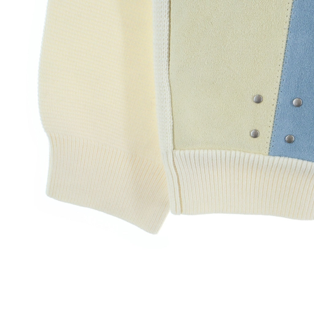 SUPREME(シュプリーム) 25AW Studded Suede Zip Up Cardigan Multicolor スタッズ スウェードジップアップ カーディガン アイボリー