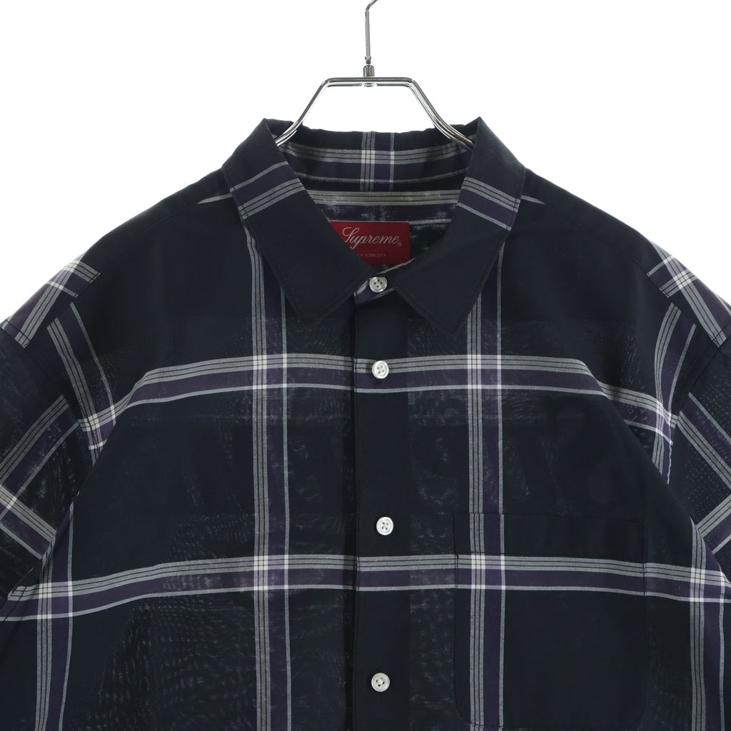 SUPREME(シュプリーム) 21SS Lightweight Plaid S/S Shirt Black ライトウェイト 半袖チェックシャツ ブラック