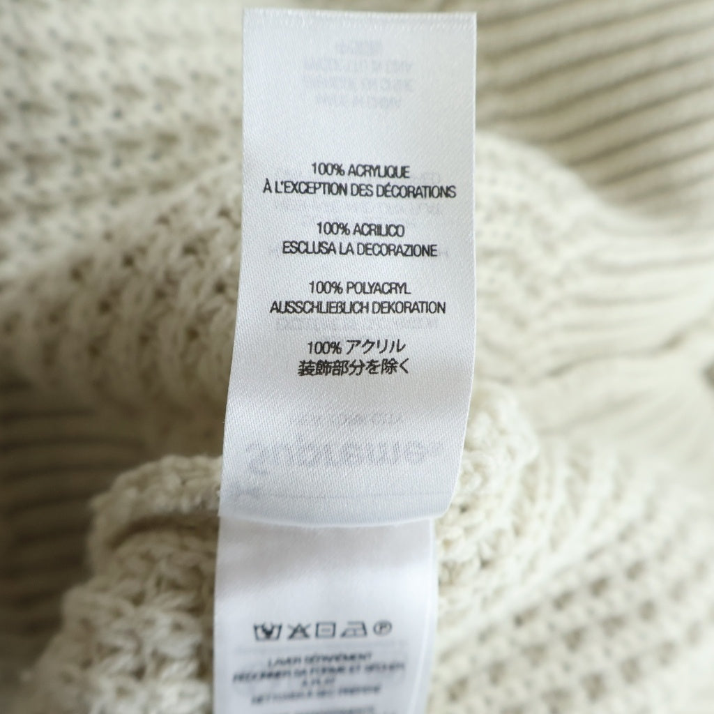 SUPREME(シュプリーム) 24AW Waffle Small Box Sweater Stone スモールボックスロゴ クルーネックワッフルニットセーター アイボリー