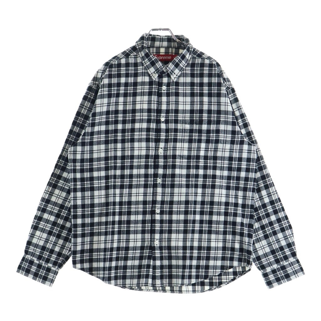 SUPREME(シュプリーム) 25AW Plaid Flannel Shirt White フランネルチェックシャツ 長袖シャツ ホワイト/ブラック