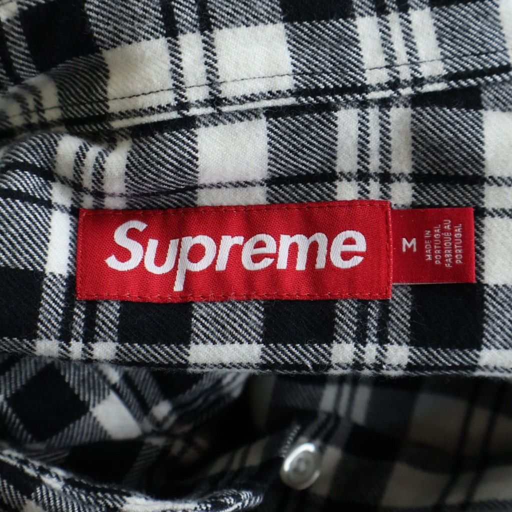 SUPREME(シュプリーム) 25AW Plaid Flannel Shirt White フランネルチェックシャツ 長袖シャツ ホワイト/ブラック