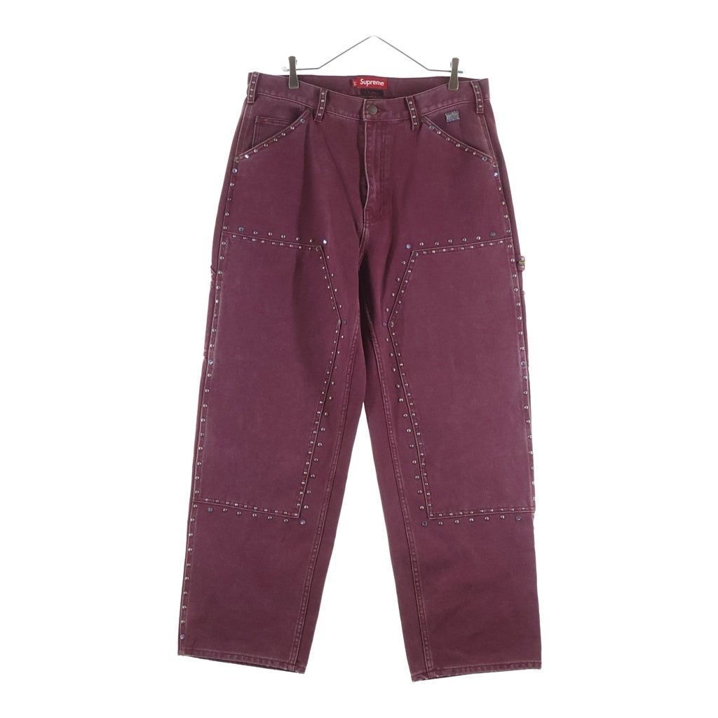 SUPREME(シュプリーム) 24AW B.B. Simon Studded Double Knee Painter Pant Burgundy B.B.サイモン スタッズ ダブルニー ペインターパンツ バーガンディ