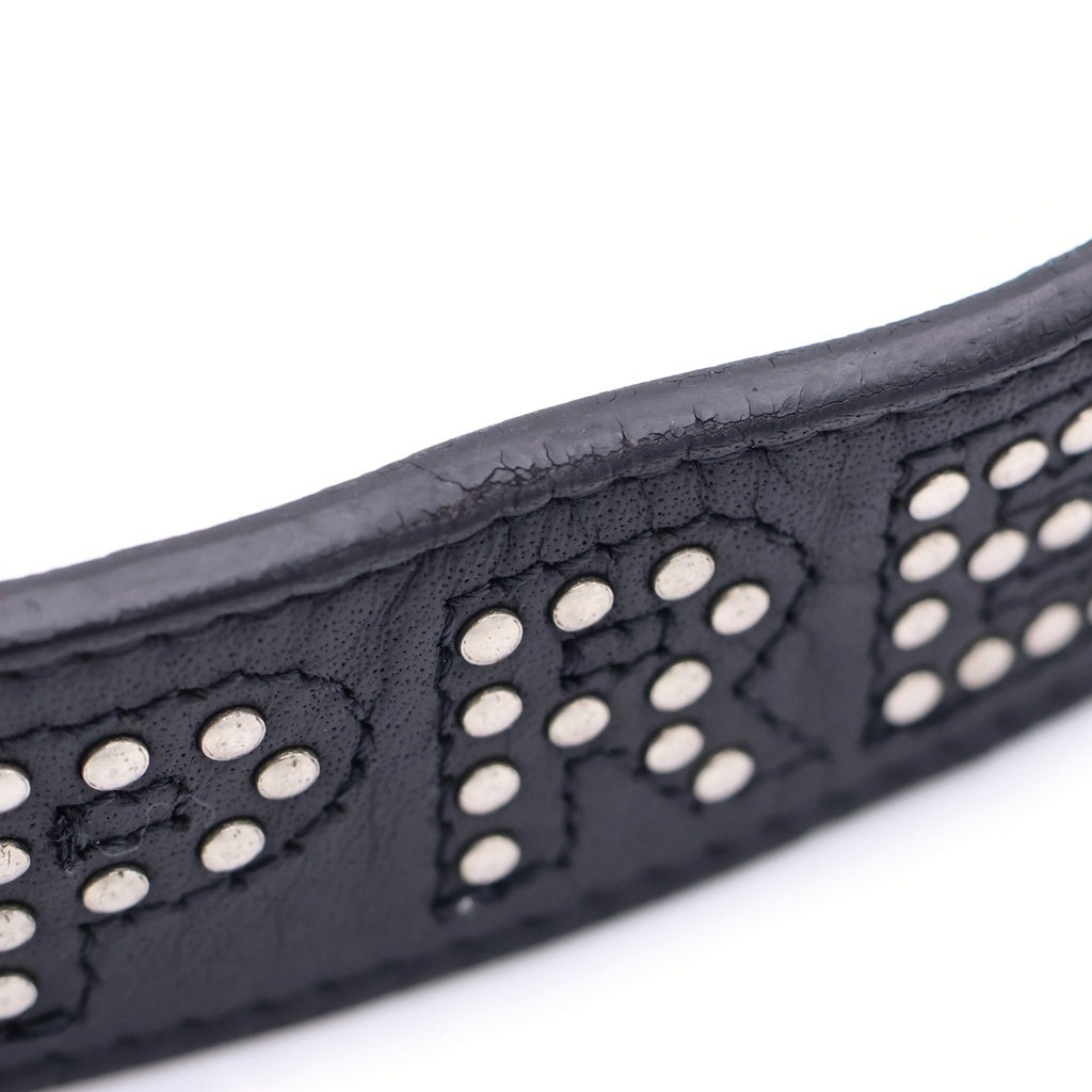 SUPREME(シュプリーム) 18SS Studded Logo Belt スタッズ レザーベルト ブラック