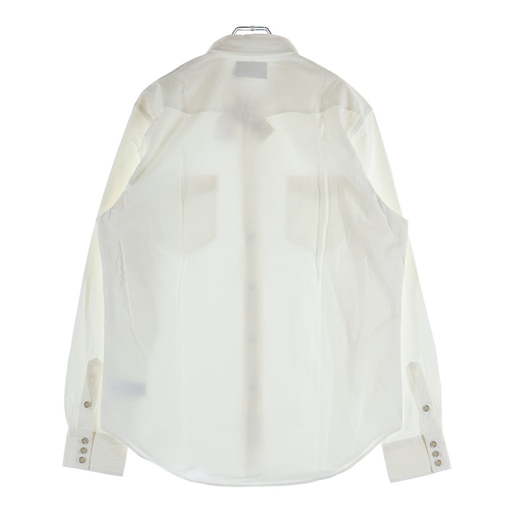 RRL(ダブルアールエル) Slim-Fit Poplin Western Shirt White スリムフィット 長袖ウェスタンシャツ ホワイト