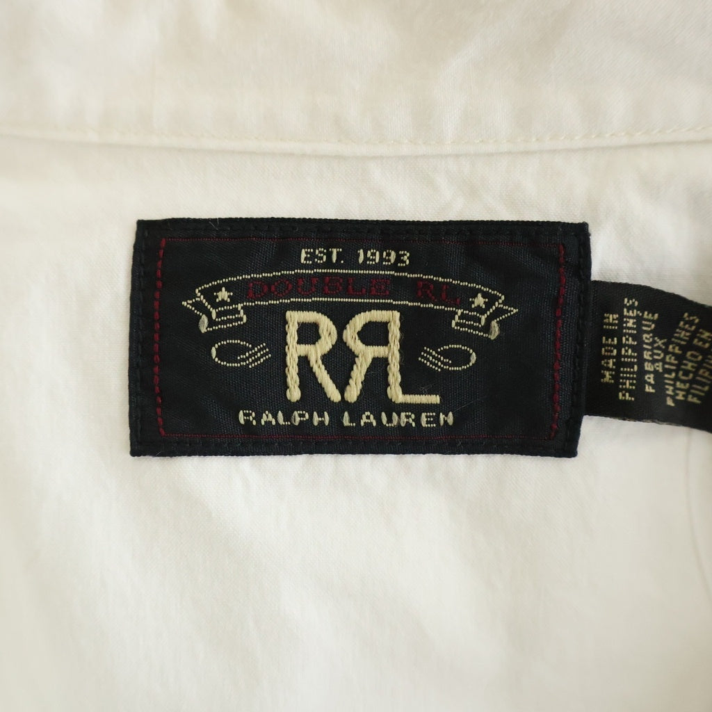 RRL(ダブルアールエル) Slim-Fit Poplin Western Shirt White スリムフィット 長袖ウェスタンシャツ ホワイト