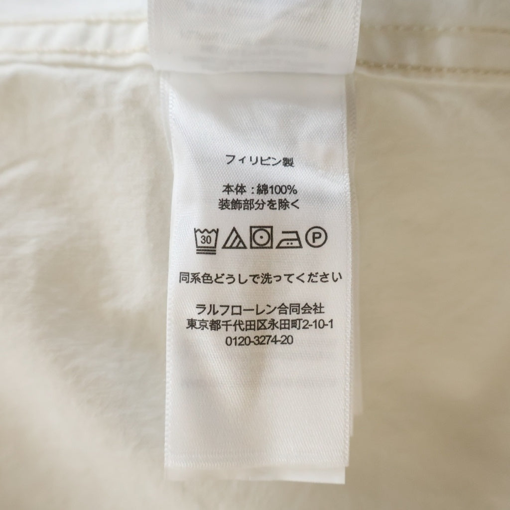 RRL(ダブルアールエル) Slim-Fit Poplin Western Shirt White スリムフィット 長袖ウェスタンシャツ ホワイト