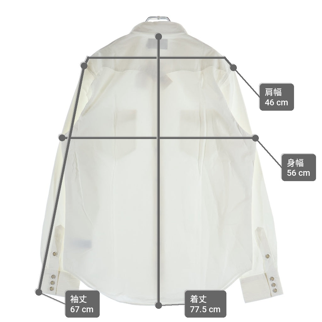 RRL(ダブルアールエル) Slim-Fit Poplin Western Shirt White スリムフィット 長袖ウェスタンシャツ ホワイト