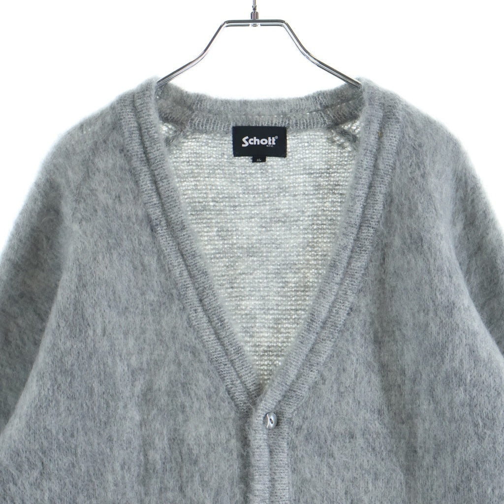 SCHOTT(ショット) MOHAIR KNIT CARDIGAN Grey モヘアニットカーディガン グレー