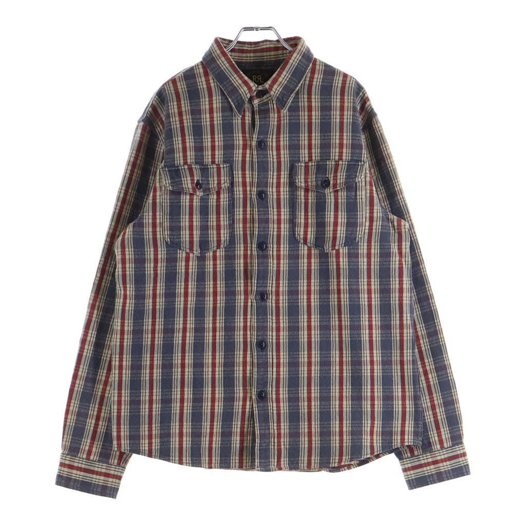 RRL(ダブルアールエル) Check Twill Work Shirt Blue/Cream/Red 長袖チェックシャツ ワークシャツ マルチ