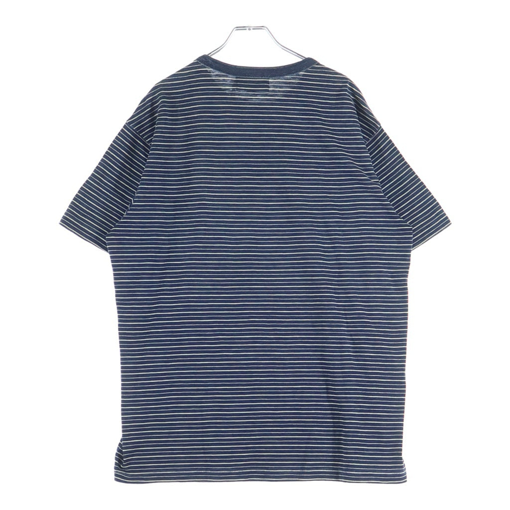 RRL(ダブルアールエル) Indigo Striped Jacquard Tee Indigo Multi インディゴ ストライプ ジャガード半袖Tシャツ ネイビー