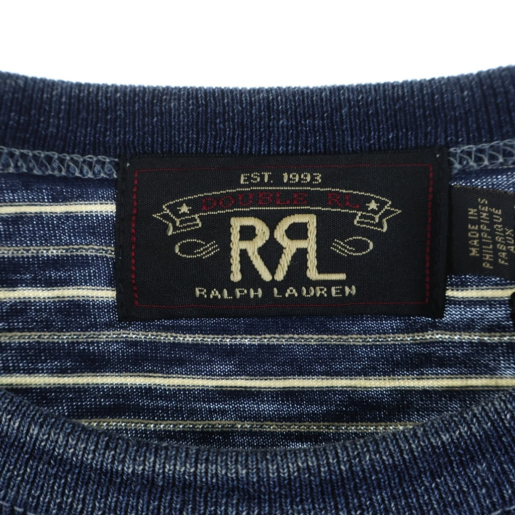 RRL(ダブルアールエル) Indigo Striped Jacquard Tee Indigo Multi インディゴ ストライプ ジャガード半袖Tシャツ ネイビー