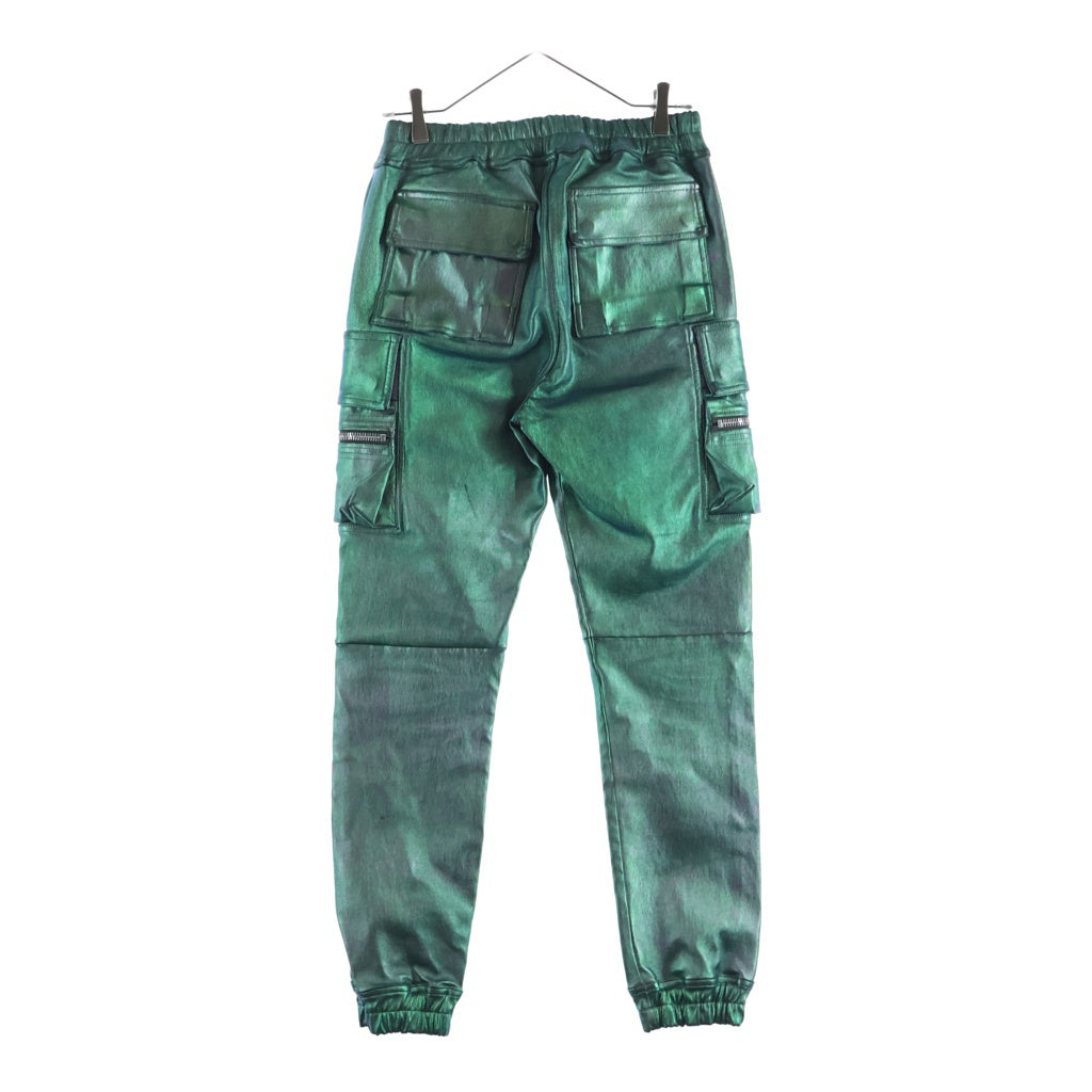 Rick Owens(リックオウエンス) 23SS Metallic Leather Mastodon メタリック ラムレザーマストドン カーゴパンツ グリーン RP01C5323-LSI