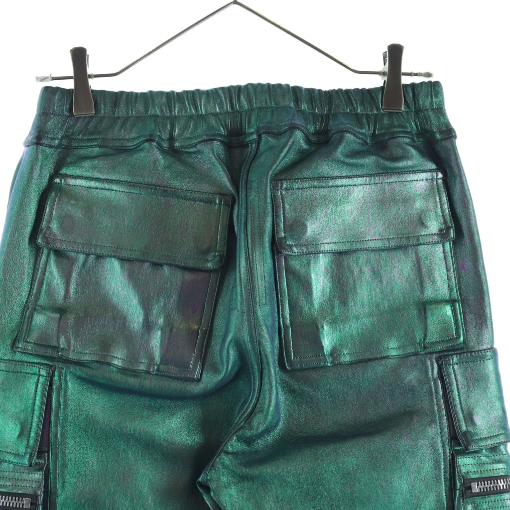 Rick Owens(リックオウエンス) 23SS Metallic Leather Mastodon メタリック ラムレザーマストドン カーゴパンツ グリーン RP01C5323-LSI