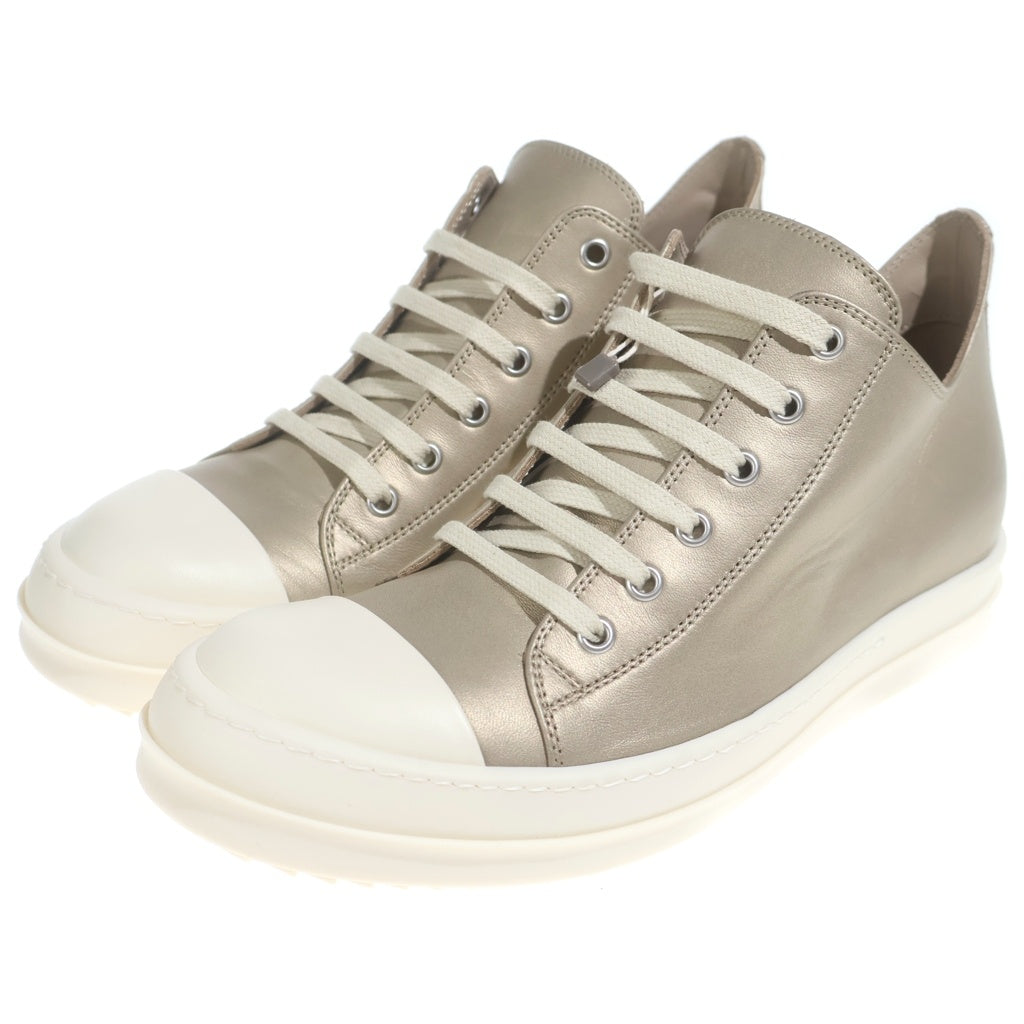 Rick Owens(リックオウエンス) LOW SNEAKS メタリック レザー