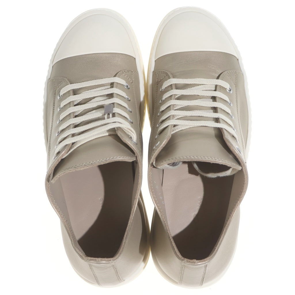 Rick Owens リックオウエンス LOW SNEAKS メタリック レザーローカットスニーカー シルバー RO01E7891-LLPM Rick Owens(リックオウエンス) LOW SNEAKS メタリック レザー