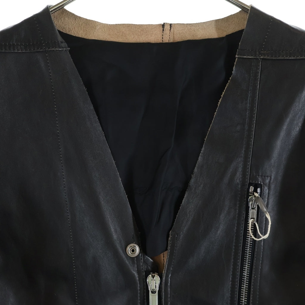 Rick Owens(リックオウエンス) V Safety Jacket セーフティ カーフレザージャケット ブラック RU01E5775 LTP