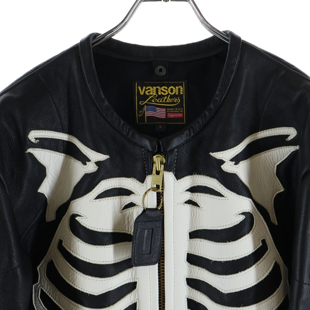 SUPREME(シュプリーム) 17AW Vanson Leather Bones Jacket バンソン ボーン レザージャケット ブルゾン ブラック