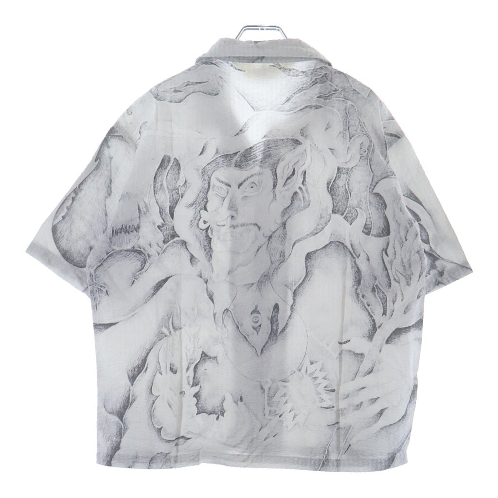 BRAIN-DEAD(ブレインデッド) 25SS DRAGONSPEAKER S/S SHIRT ドラゴンスピーカー オープンカラー 開襟半袖シャツ グレー